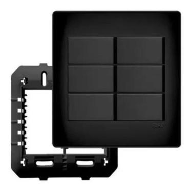 Imagem de Placa 4x4 Com 6 Interruptor Simples 16a Habitat Black Fame