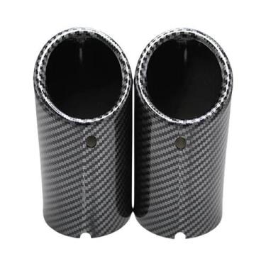 Imagem de Ponteira De Escape Traseira Em Fibra De Carbono 75mm Para BMW Série 3 