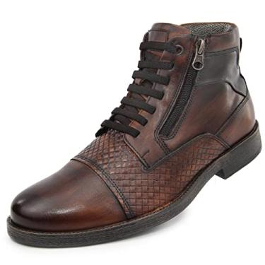Imagem de Bota Masculina Urbana Casual Boxer Cano Baixo Couro Griffe 053 (44, Whisky)
