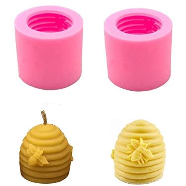 Imagem de Molde 3D De Silicone com 2 unidades de resina Moldes para sabonete Bee Moldes para velas para sabão artesanal fondant bolo doces chocolate creiom decoração resina fundida presentes