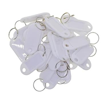 Imagem de dailymall 50 etiquetas de identificação removíveis, etiquetas de chaveiro, etiquetas de anéis, etiquetas de cartão de nome - branco