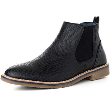 Imagem de Alpine Swiss Mens Nash Chelsea Boots Snakeskin Ankle Boot Genuine Leather Lined BLK 9 M US