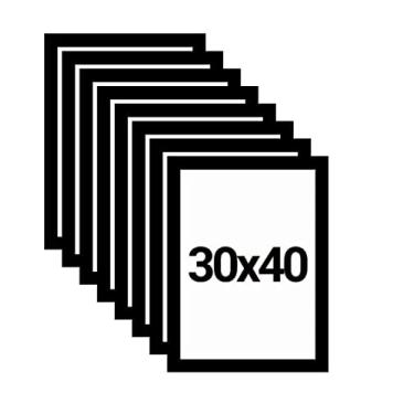 Imagem de KIT 8 Molduras 30x40 com Eucatex (MDF) Preta