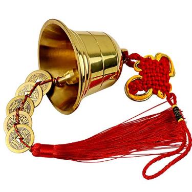 Imagem de Yajun Moeda da sorte chinesa Cinco Dinheiro Imperador Sino Cobre Ornamento Sala de Estar Artesanato Casa Decoração Paz Sorte, 5 cm