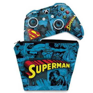 Imagem de Capa Case E Skin Compatível Xbox One Slim X Controle - Super Homem Sup
