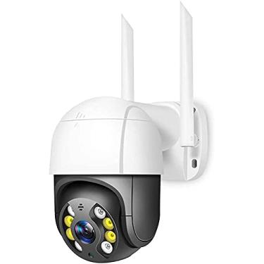Imagem de Câmera de segurança externa PTZ WiFi IP, câmera dome 1080P CCTV, panorâmica / inclinação / zoom, zoom digital 4X, visão noturna em cores, detecção de movimento, IP66 à prova de intempéries (Black)