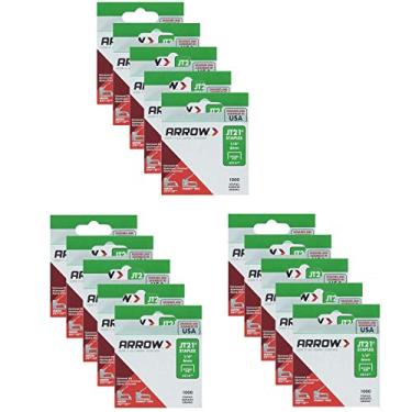 Imagem de Arrow Fastener 214 15 Pacote 1/4 Pol. Agrafo Leve Jt21, 1.000 Agrafos Por Embalagem