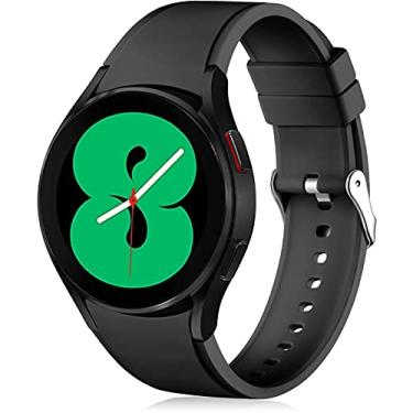 Imagem de Lerobo Pulseira sem lacunas compatível com Samsung Galaxy Watch 7 6 5 de 40 mm e 44 mm/Galaxy Watch 4 Classic de 46 mm e 42 mm/Watch 5 Pro de 45 mm, preta de 20 mm