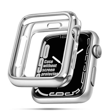 Imagem de top4cus Capa de 44 mm, macia, flexível, leve, antiarranhões, proteção geral para IWatch de 44 mm, à prova d'água, brilhante, à prova de choque, compatível com Apple Watch Series 6/SE/5/4 - Prata