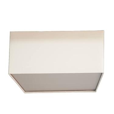 Imagem de Luminária Plafon Quadrado Cúpula em Tecido 30x30x15 Cor:Branco6013