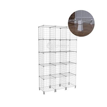 Imagem de Estante para Livros Discos LP Vinil com 15 Nichos Prateleira Organizadora Aramada de Aço Multiuso