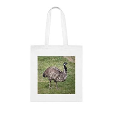 Imagem de Emu Sacola em pé, presente divertido, bolsa de ombro, bolsas reutilizáveis, cesta de Natal de aniversário, ideia de presente, Branco