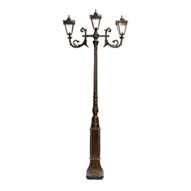 Imagem de Poste De Jardim Paris 03 Luminárias Genebra Alumínio 314cm