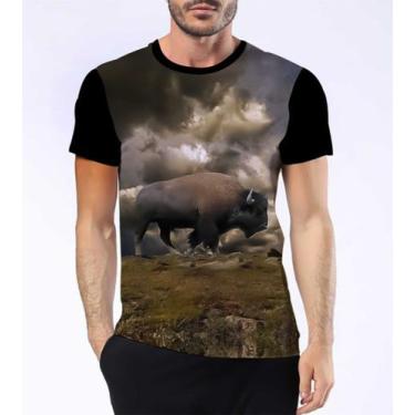 Imagem de Camisa Camiseta Bisão-Americano Animal Búfalo Manadas Hd 9 - Dias No E