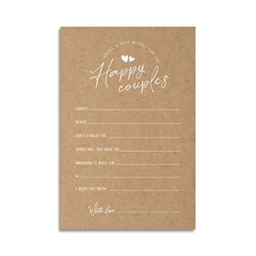 Imagem de Summer-Ray 50 peças Kraft Rustic Advice & Well Wishes for the Happy Couple Wedding Advice and Well Wishes Cards for the Bride and Groom 10 x 15 cm Heavyweight