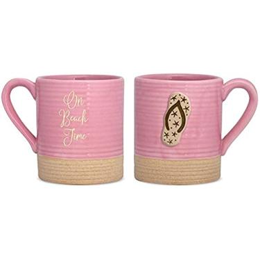 Imagem de Cape Shore Caneca decorativa Sandy para café e chá, chinelo – na hora da praia, presentes para aniversário, Natal, 425 g