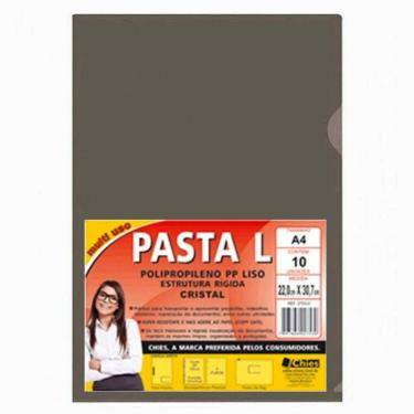 Imagem de Pasta Plástica em L A4 Fumê 10 Unidades Chies