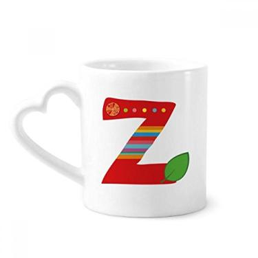 Imagem de Z Alfabeto laranja fruta padrão bonito caneca café cerâmica copo coração vidro