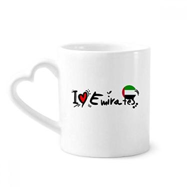 Imagem de I Love Emirates Word Flag Love Heart Illustration Mug Coffee Ceramic Drinkware Glass Heart Cup
