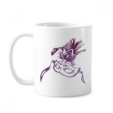 Imagem de Caneca Aquarela Cabeça Feliz Carnaval de Veneza Cerâmica Copo de Café Porcelana Utensílios de Mesa