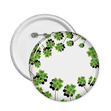 Imagem de Broche de Dia de São Patrício Irlanda de quatro folhas, emblema, botão, decoração, 5 peças