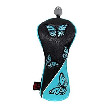 Imagem de simhoa Capacete de madeira para golfe, capa de proteção em couro PU à prova de arranhões, forro de pelúcia resistente ao desgaste, capa de taco para, Preto FW