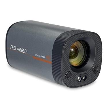 Imagem de FEELWORLD HV10X Câmera profissional de transmissão ao vivo Full HD 1080p 60fps USB3.0 HDMI com zoom óptico de 10x, microfone de foco automático, suporte para controle remoto para conferências, igreja,