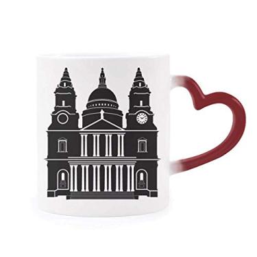 Imagem de England Building United Kingdom Outline UK Caneca sensível ao calor vermelha muda de cor