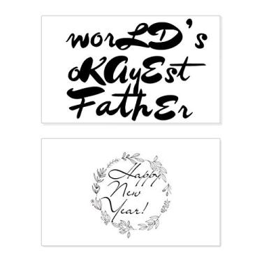 Imagem de World s Okayest Father Festival Citação Ano Novo Festival Cartão Bless Mensagem Presente