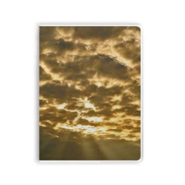 Imagem de Diário de capa macia para caderno com nuvens amarelas Dark Sky Sunshine