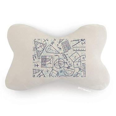 Imagem de DIYthinker Régua de matemática azul pintada à mão, ilustração de carro, decoração de pescoço, almofada para apoio de cabeça