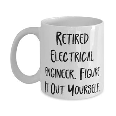 Imagem de Engenheiro elétrico aposentado. Descubra você mesmo. Caneca de 325 ml, copo de engenheiro elétrico, útil para engenheiro elétrico
