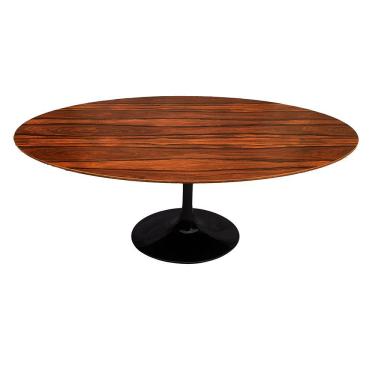 Imagem de Mesa Saarinen Oval Pau Ferro 160x90cm - Base Preta