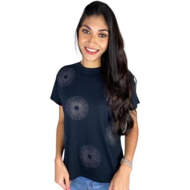 Imagem de Blusa Strass Manga Curta Dzarm