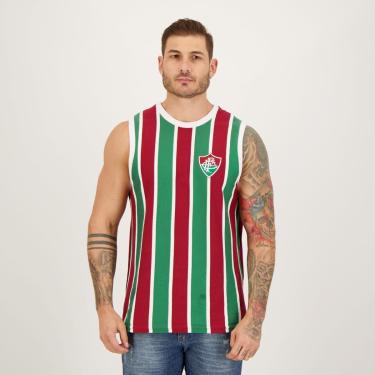 Imagem de Regata Fluminense Blogging Vinho Branca e Verde-Masculino