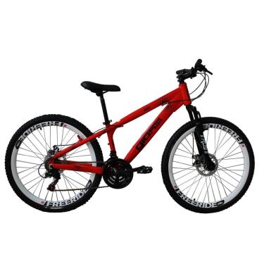 Imagem de Bicicleta mtb Freeride Aro 26 Freio a Disco 21 Velocidades Shimano Vermelho Neon - Gios frx Freeride