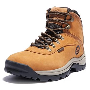 Imagem de Timberland Bota masculina de trilha impermeável branca com borda média, Nobuck de trigo, 13 Wide