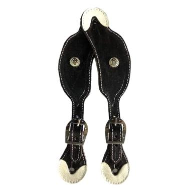 Imagem de Correia de Espora Quarto de Milha Luxo com Aplique (preto)