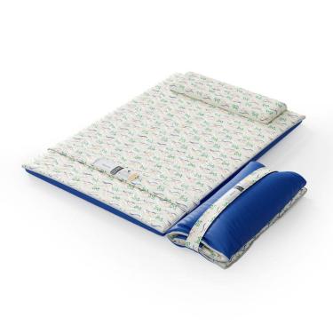 Imagem de Colchonete Araguaya Casal 1,28x1,86x0,05 Certificado Montreal Bege/Azul