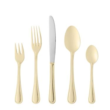 Imagem de WOLFF - Faqueiro de Aço Inox Avalon Dourado 30 Peças - Mesa Posta - Itens Para Casa - Utensílios de Cozinha - Enxoval - Casamento - Decoração
