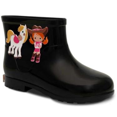 Imagem de Bota Galocha Infantil Menina Nº 21 ao 26 Botinha Cano Baixo Feminina Country Boiadeira 09.50 (Preto, BR, Criança de 1 a 3 anos, Numérico, 24)