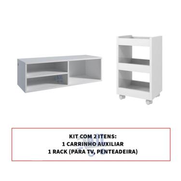 Imagem de Modulo Porta Esmaltes + Carrinho Aparador Auxiliar Manicure - AJL