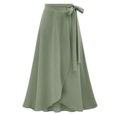 Imagem de Gerrit Saia feminina cor bainha grande roupa feminina casual verão, Verde, GG