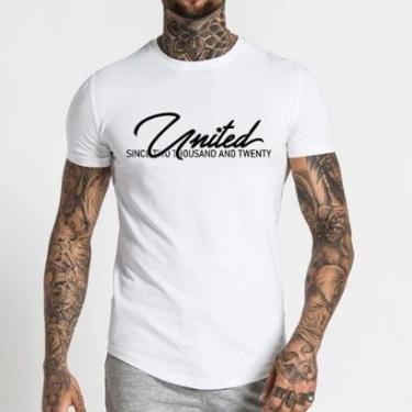 Imagem de Camiseta básica United Algodão Longline Oversize Assinatura  - Branco - GG-Masculino