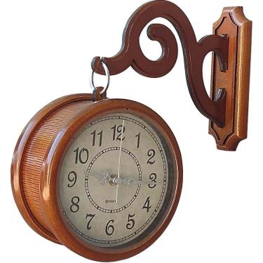 Imagem de Relógio de Parede em MDF Retro Antigo Estação para Decoração em Casa Restaurante Hotel