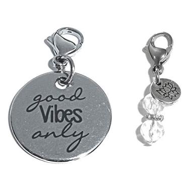 Imagem de Pingente de encaixe, construa sua própria pulseira, bolsa, bolsa, mensagem, inspirador, chaveiro, puxador com zíper, joias, Metal