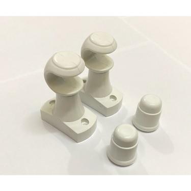 Imagem de Kit Par De Suporte Para Varão De Cortina 19mm Branco