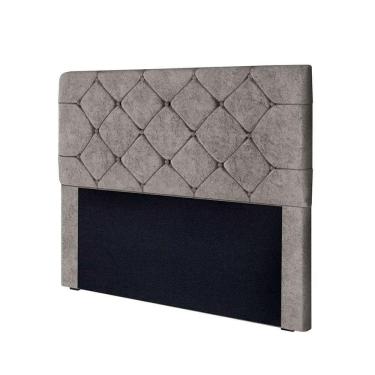 Imagem de Cabeceira Gabriela Queen Em Madeira De Reflorestamento 160cm Suede Amassado Star Confort Cinza