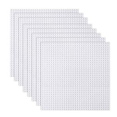 Imagem de LVHERO Classic Baseplates Building Plates for Building Bricks 100% Compatible with All Major Brands-Baseplate, 10" x 10", Pack of 8 (White)