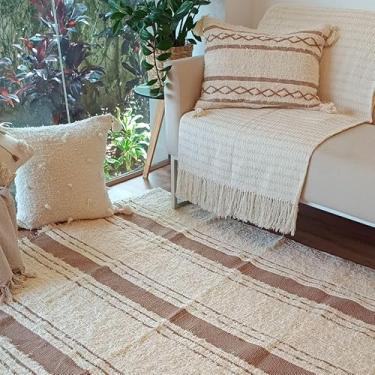 Imagem de Tapete Peludo Algodão Sala Quarto Lines Max Caramelo 1,50 x 2,00